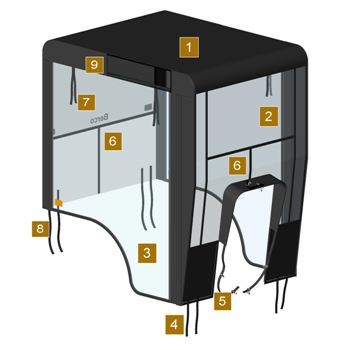 Specifications for the Compact Utility Tractor Cab