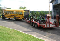 The garden tractor pullers loaded and ready to go to a garden tractor pull
